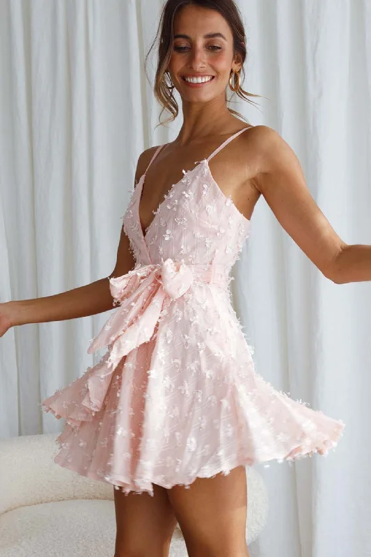 Women's Vintage-Inspired Clothing Sheri Embellished Chiffon Dress Pink