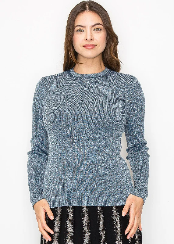 Women's Trendy Casual Clothes Subtle Sparkle Blue Sweater