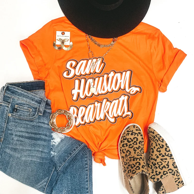 Women's Clothes For Work Bearkat Game Day | Sam Houston Bearkats Short Sleeve Graphic Tee in Orange