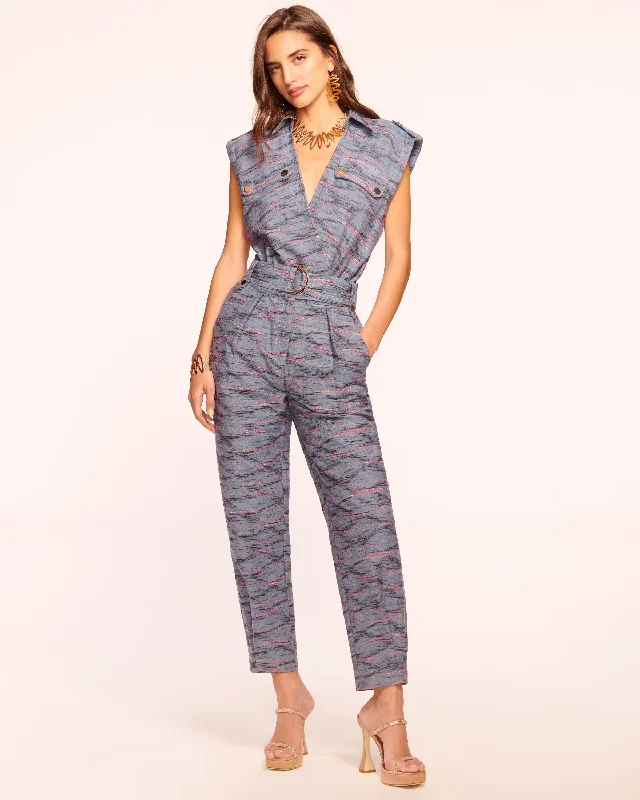 Stylish Women's Attire Aviana Utilitarian Belted Jumpsuit