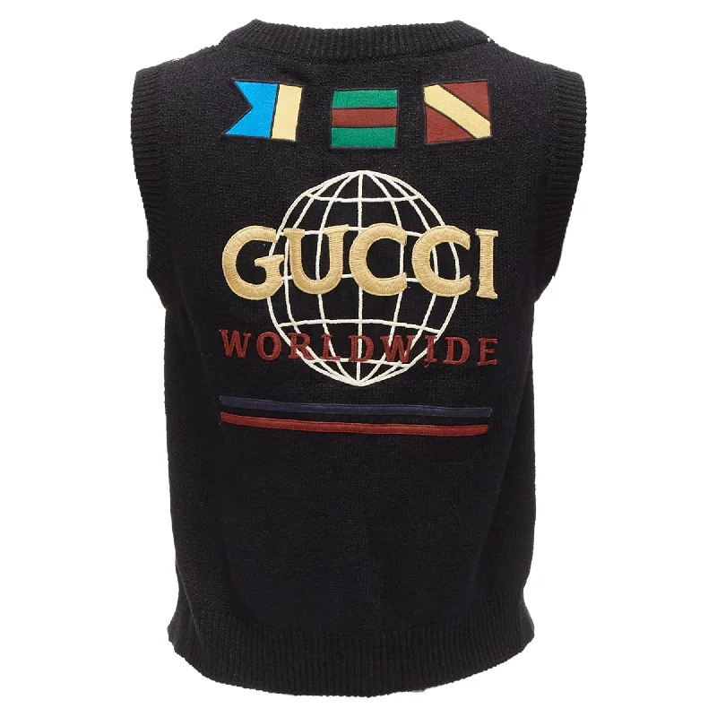 Women's Travel Attire Gucci silver diamong argyle floral embellished sweater vest