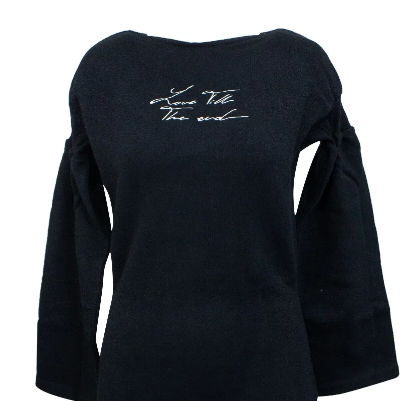 Women's Contemporary Apparel Marcelo Burlon Love Till The End Zipped Sweatshirt Dress - Black