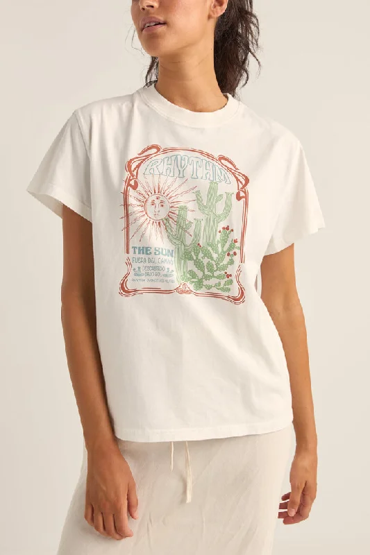 Women's Everyday Apparel Rhythm Del Camino Band T-Shirt - WHITE