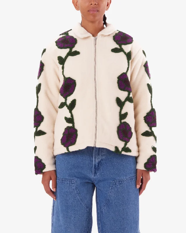Women's Versatile Apparel Obey FIELDS JACQUARD SHERPA JACKET - UNBLEACHED MULTI