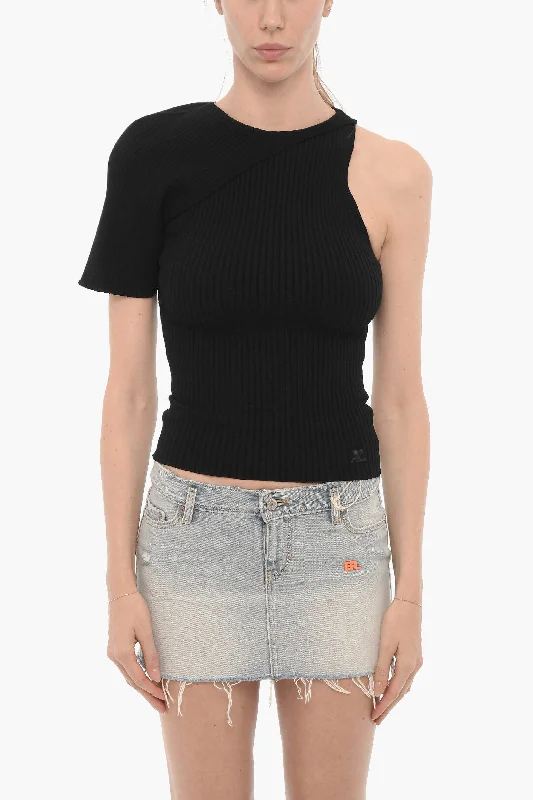 Women's Professional Attire Courreges Ribbed One-Shoulder Sweater