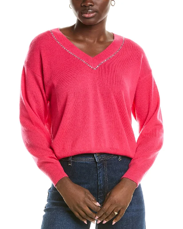 Women's Clothing For Outdoor Events Brodie Cashmere Wool & Cashmere-Blend Hot Fix Studded Jumper