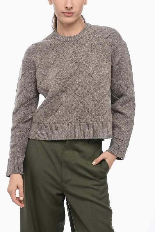 Women's Everyday Apparel Bottega Veneta Braided Wool Blend Crewneck Jumper