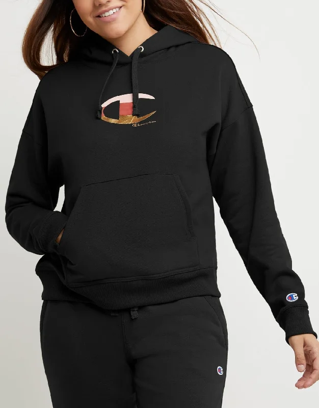 Women's Layered Outfit Women's Foil Colorblock Logo Hoodie