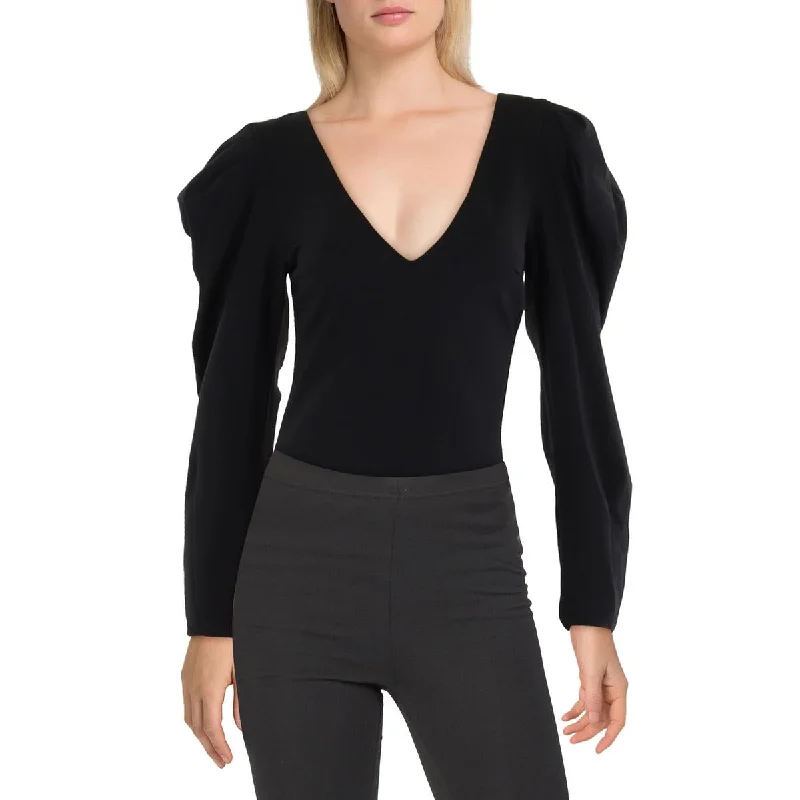 Women's Evening Garments Womens Stretch Puff Sleeve Bodysuit