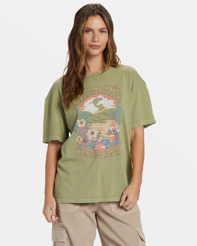 Women's Clothes And Apparel Billabong Trippy Paradise T-Shirt - AVOCADO