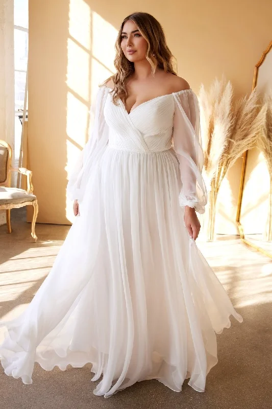 Women's Formal Event Clothing Cinderella Divine 243WC Long Plus Size A Line Wedding Dress