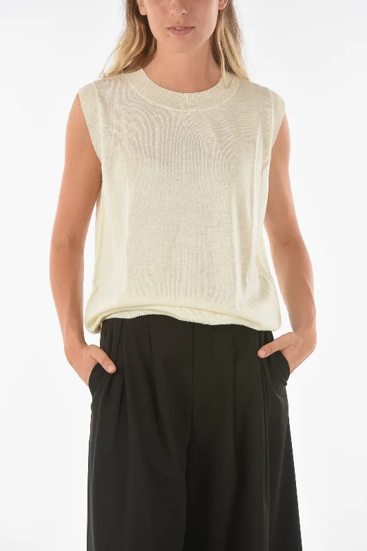 Women's Trendy Attire Ixos Knitted CURLIN Tank Top with Ribbed Hems