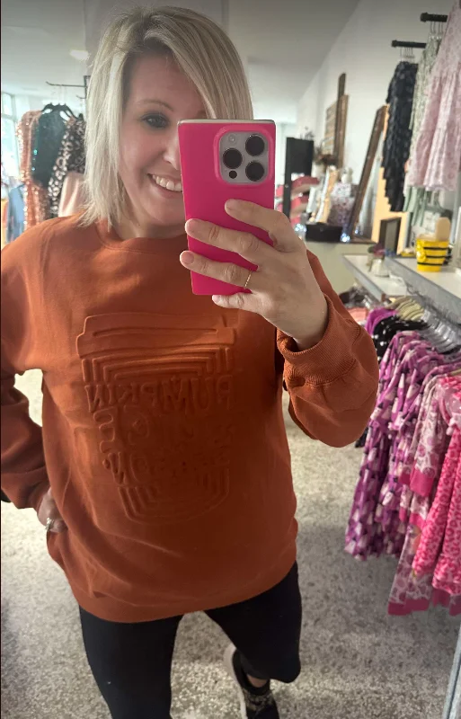 Women's Night-Out Outfit Pumpkin Spice Embossed Sweatshirt