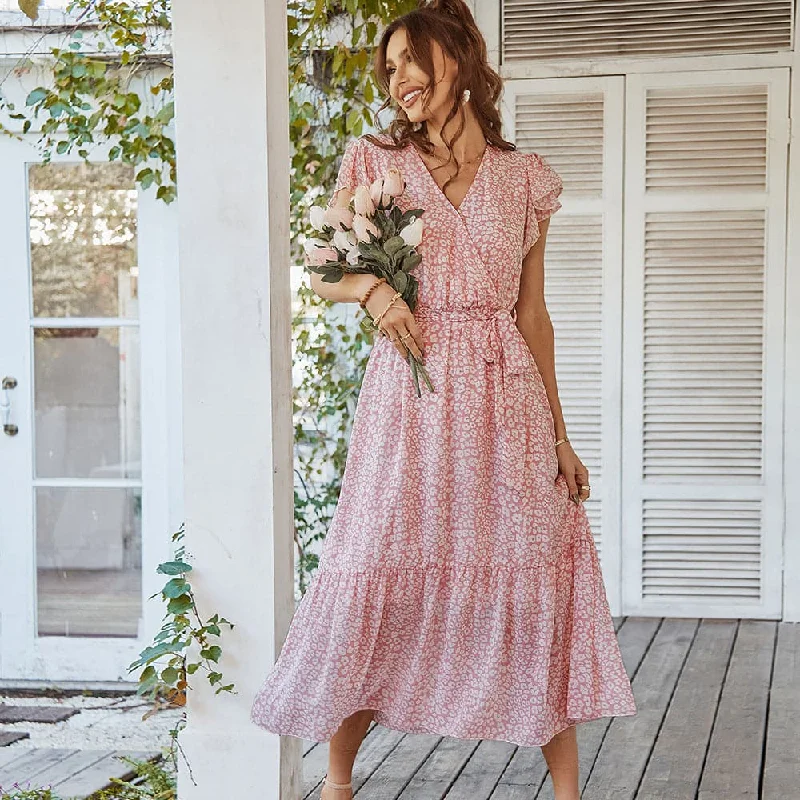 Women's Transitional Outfit DressBetty - Summer Chiffon Floral Print Boho Dress