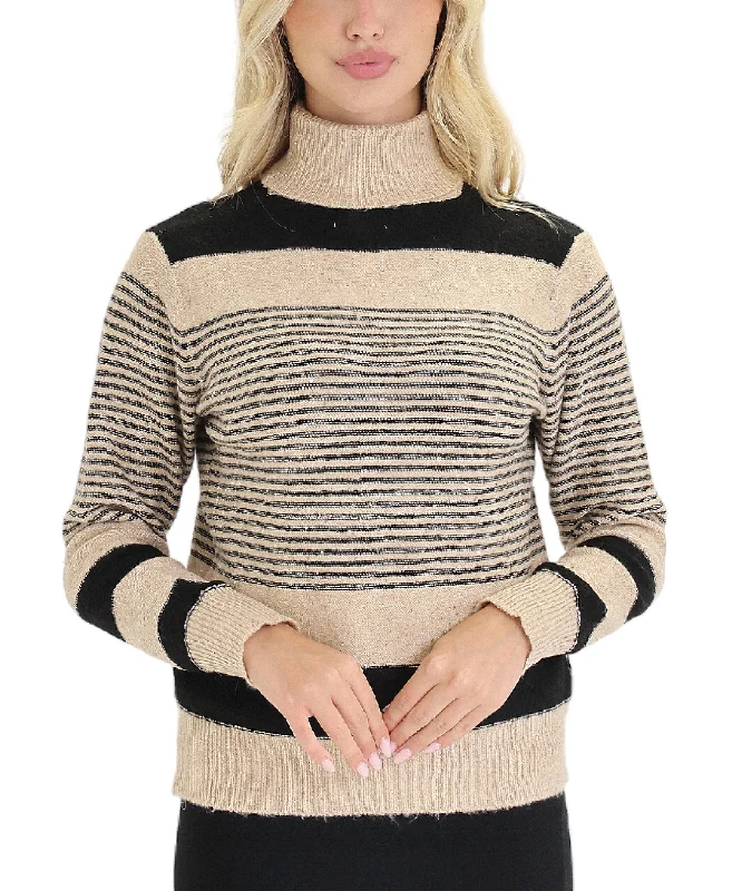 Vintage-Inspired Women's Apparel Stripe Shimmer & Sequin Sweater