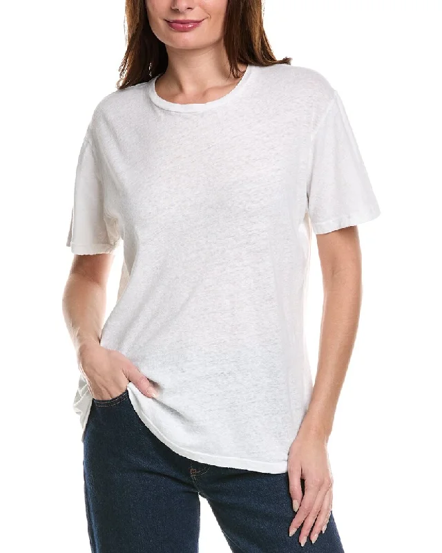 Women's Outerwear Attire MOTHER The Rowdy Linen-Blend T-Shirt