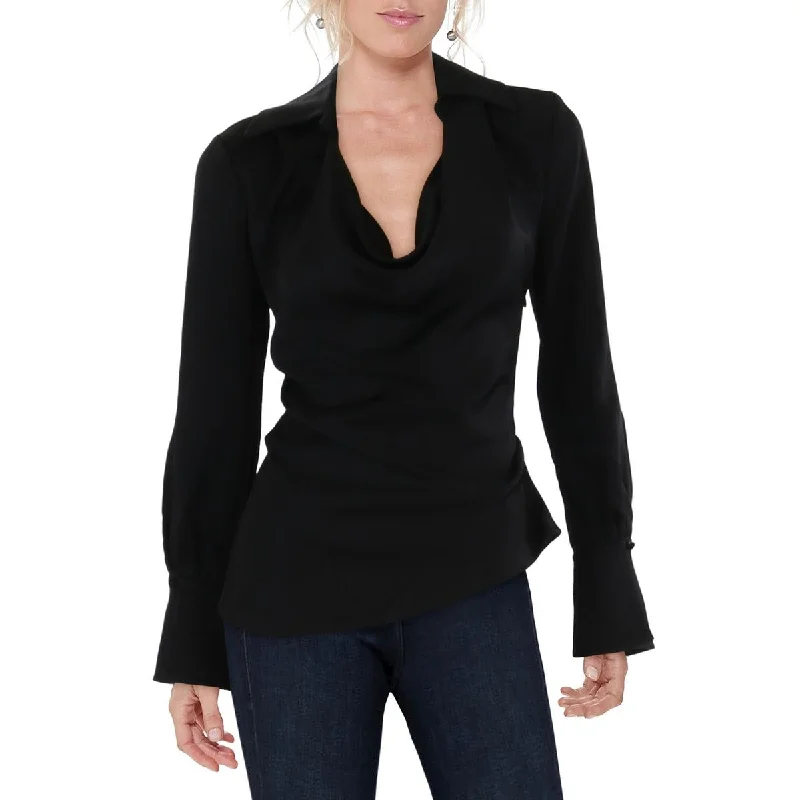 Women's Resort Garments Womens Collared Blouse Pullover Top