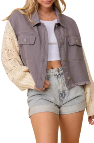 Women's Clothing For Everyday Wear Crochet Sleeve Jacket