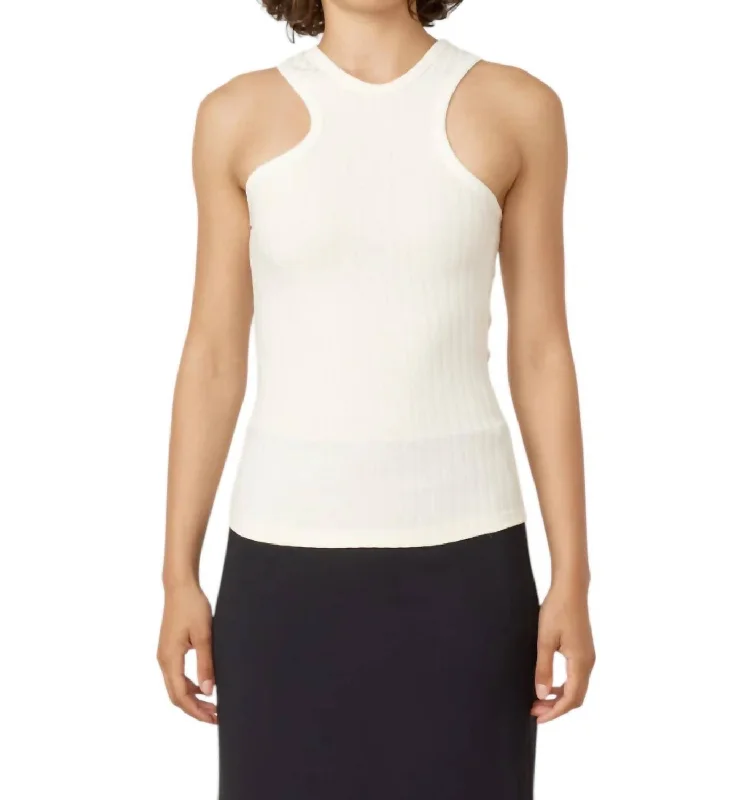 Women's Stylish Professional Garments Asymmetric Tank Top In Ivory