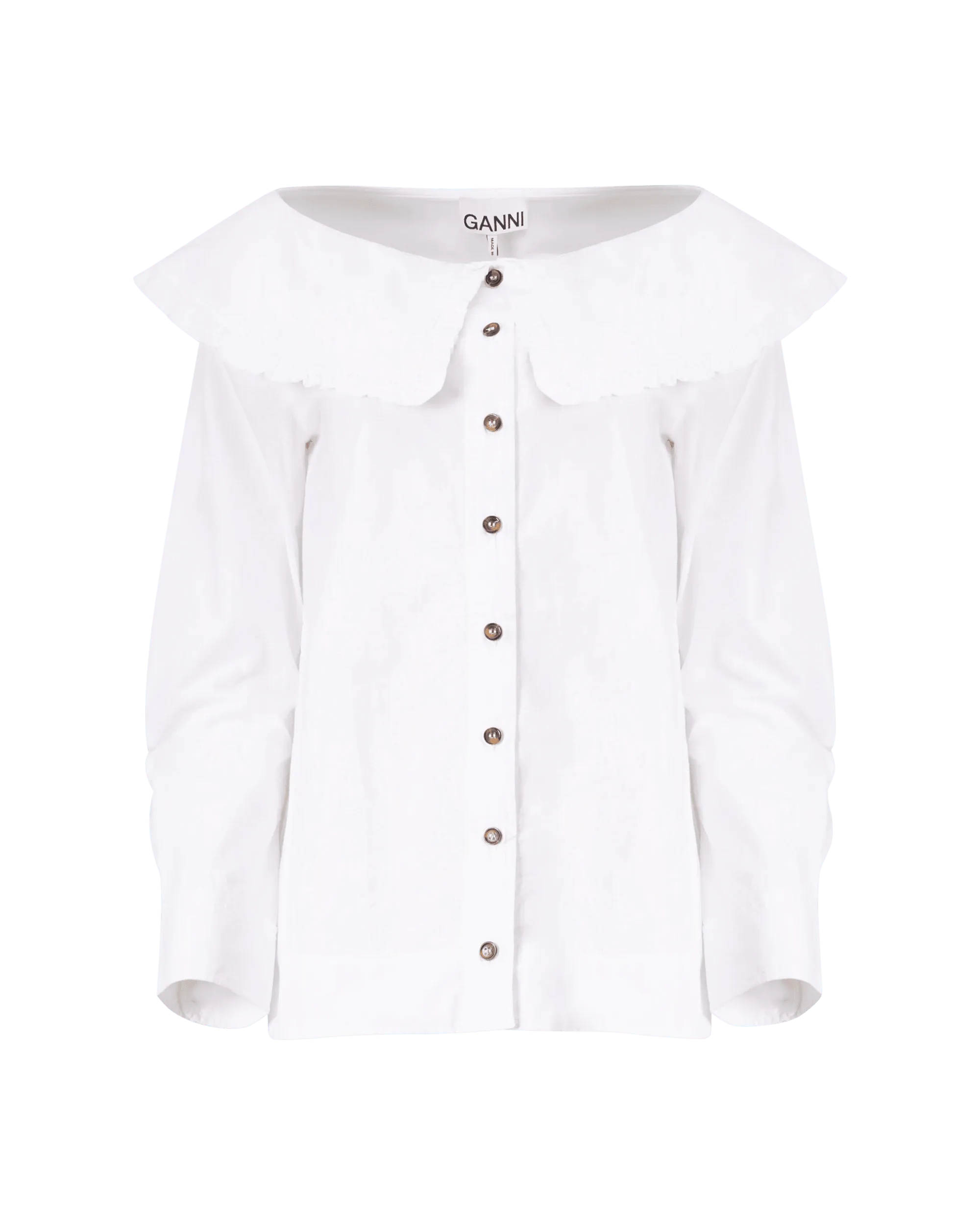 Women's Clothing Apparel Boat Neck Poplin Blouse