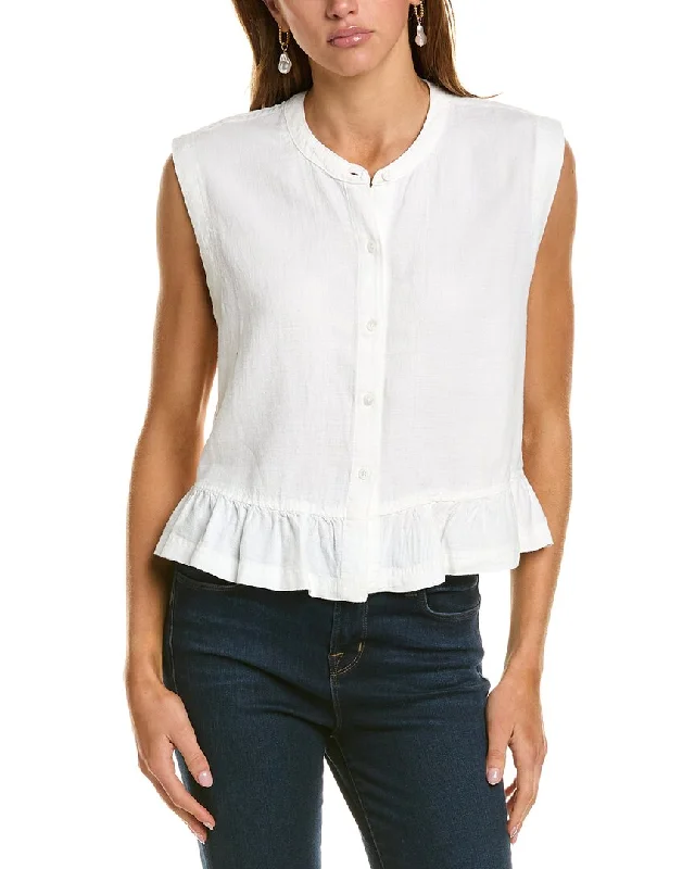 Women's Holiday Outfit Splendid Alice Button-Down Linen-Blend Tank