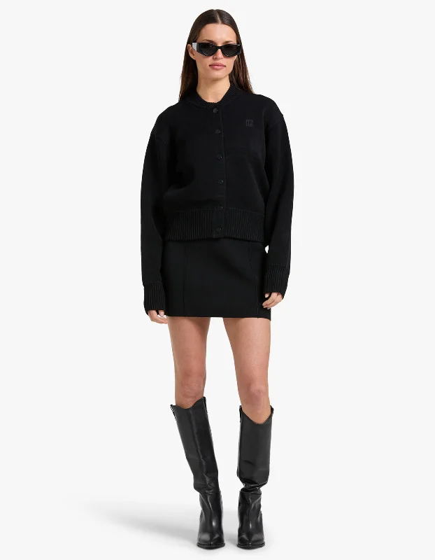 Women's Comfortable Lounge Outfit Amedeo Knit Jacket - Black