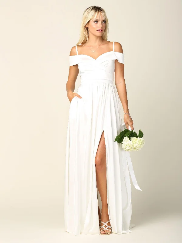 Women's Active Outfit For Fitness Off White 4XL Simple Wedding Dress Long Off Shoulder Sale