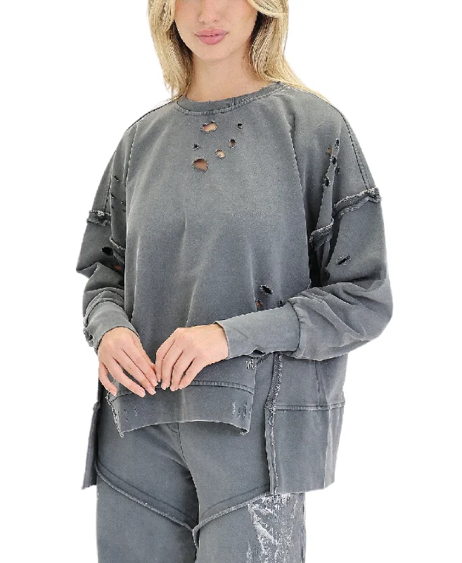 Women's High-Fashion Clothes Sweatshirt w/ Holes