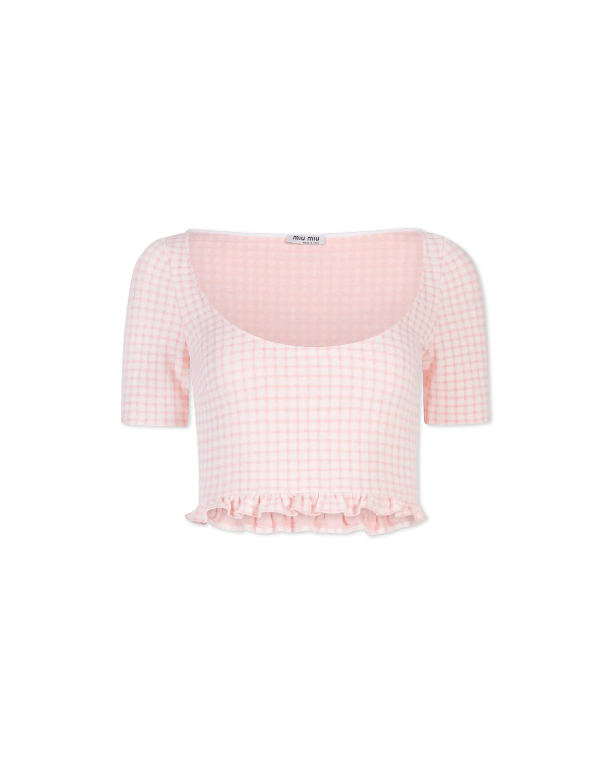 Women's Stylish Casual Garments Cropped Check Blouse