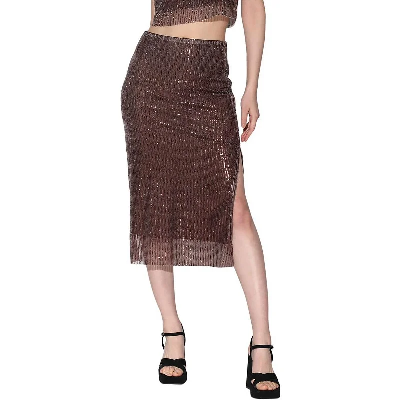 Stylish Women's Outerwear Apparel Plus Womens Sequined Party Midi Skirt