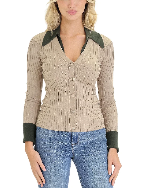 Women's Work Apparel Layered Sweater w/ Collar