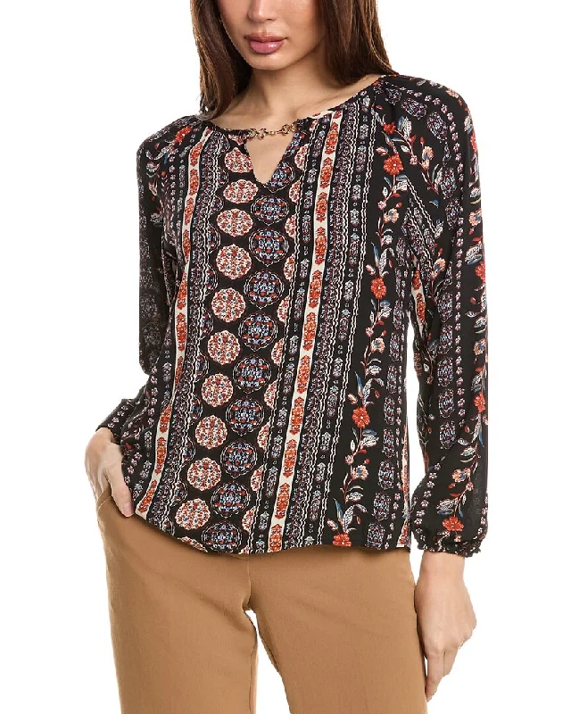Women's Activewear Garments T Tahari Split Neck Blouse