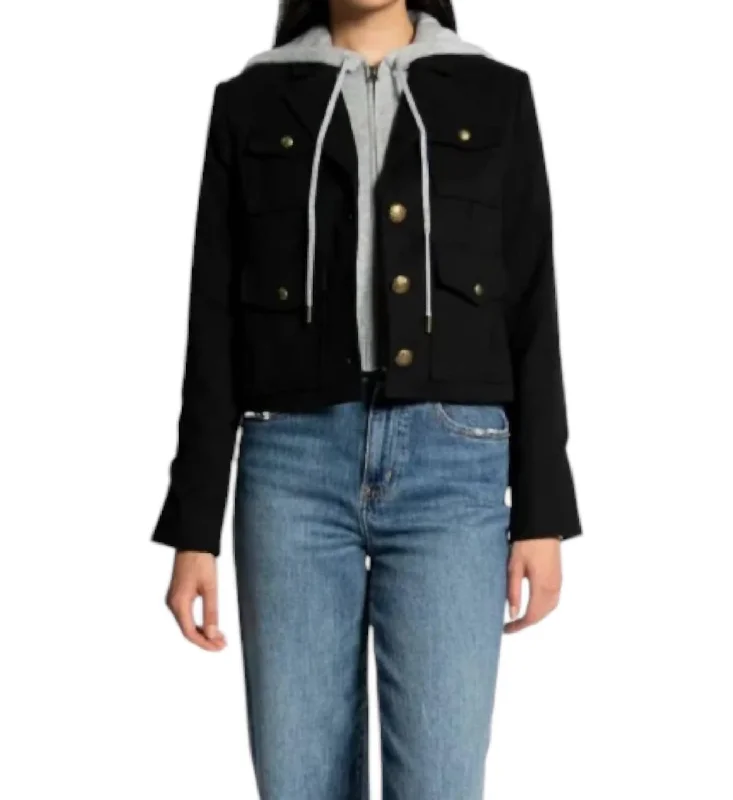 Stylish Women's Garments Arlo Cropped Dickie Jacket In Black