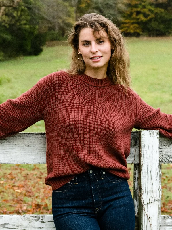 Women's Plus-Size Casual Outfit Sarah Billow Sleeve Sweater - Sable