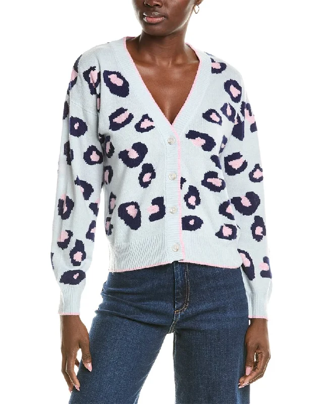 Timeless Women's Clothing Brodie Cashmere Wool & Cashmere-Blend Intarsia Leopard Cardigan