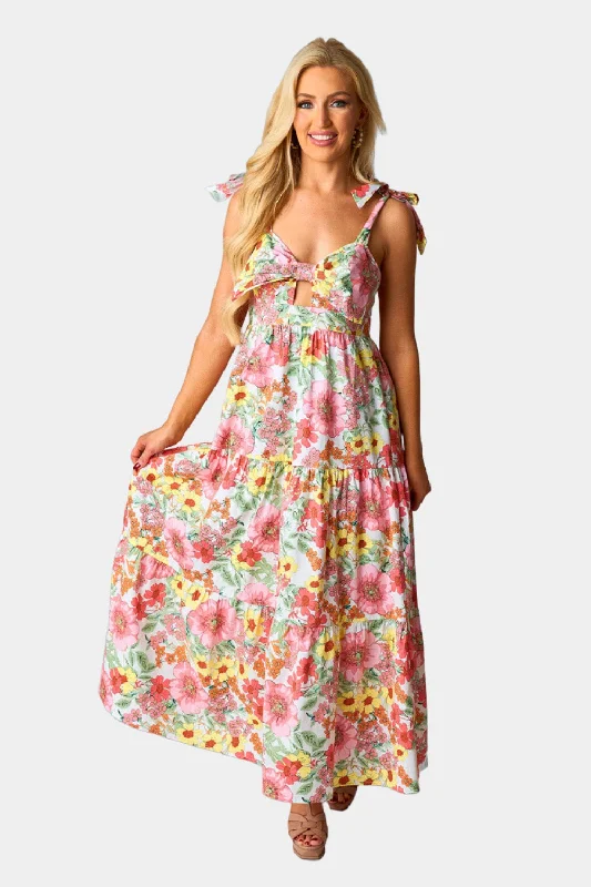 Women's Chic Apparel Hamptons Tie-Shoulder Maxi Dress - Whimsy