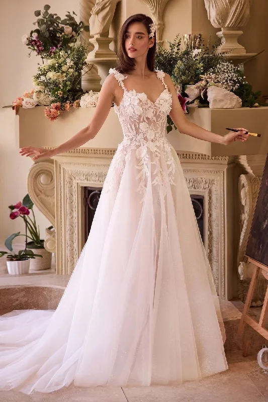 Women's Active Outfit For Fitness Cinderella Divine S498W Long A Line Ball Gown Wedding Dress