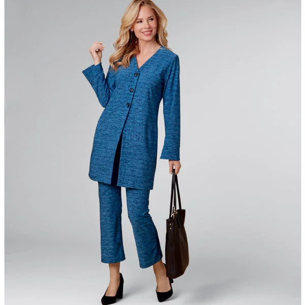 Women's Chic Outerwear Garments New Look Cardigan Jacket and Trousers N6711