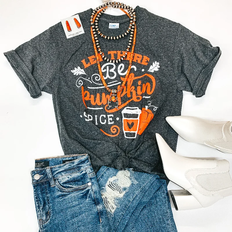 Vintage-Inspired Garments Let There Be Pumpkin Spice Short Sleeve Graphic Tee in Heather Grey