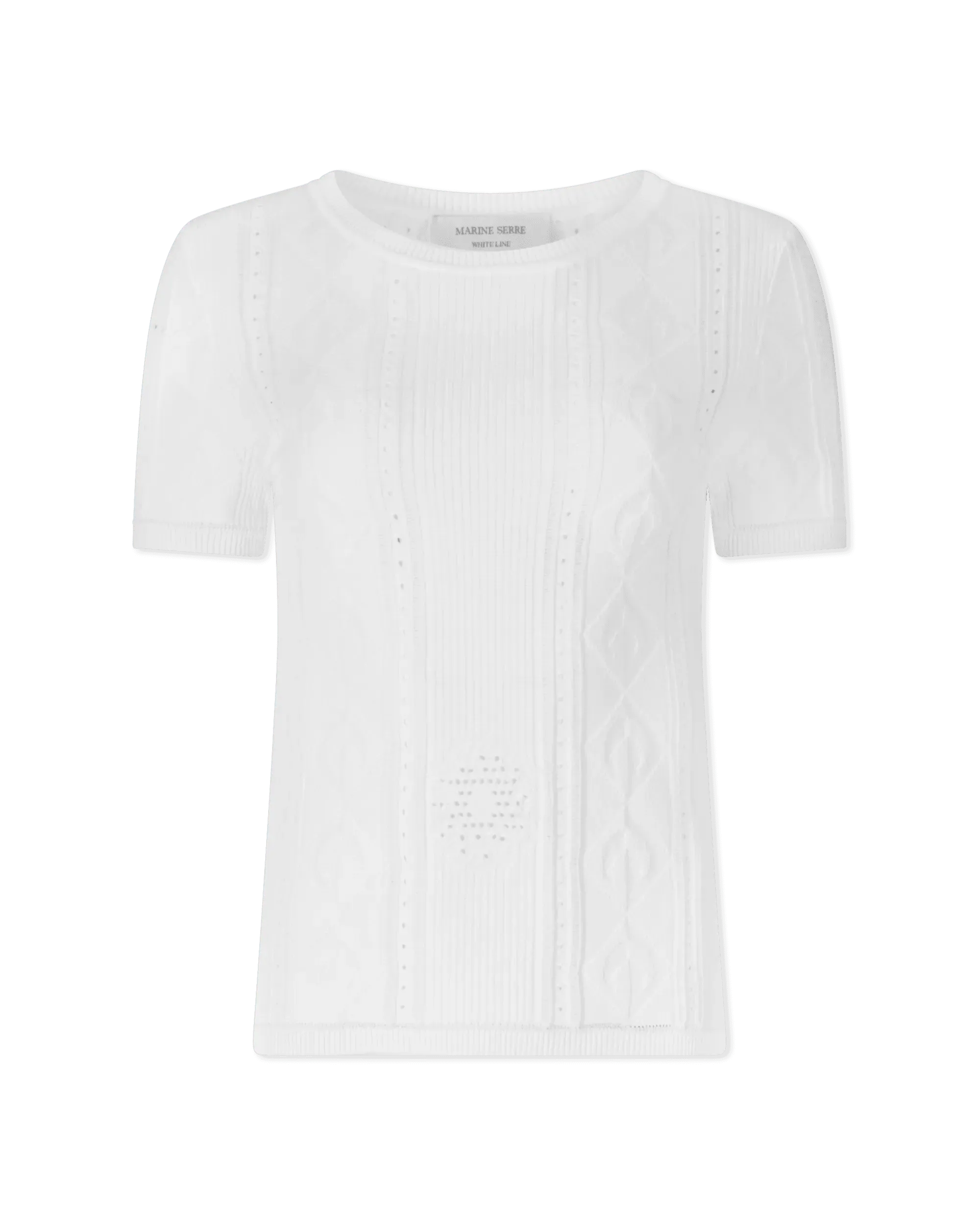 Women's Relaxed Outfit Lunar Pointelle Knit Short Sleeve Top