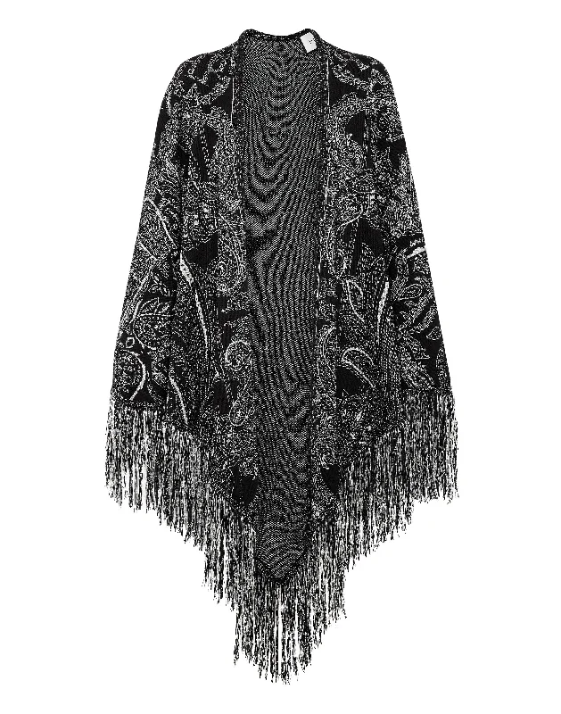 Chic Women's Garments Jacquard / Wool Cape Paisley Foulard