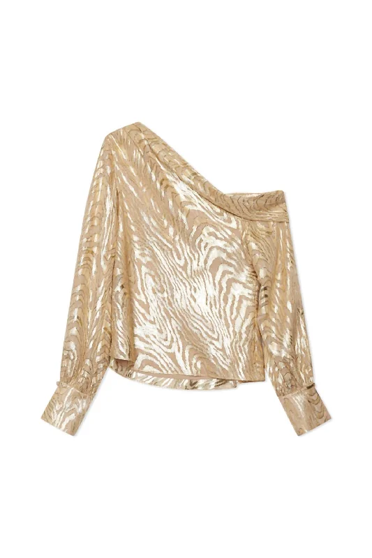 Women's Seasonal Attire Alice Blouse In Metallic Apricot