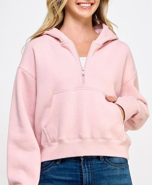 Women's Clothing For Outdoor Events Half Zip Hoodie