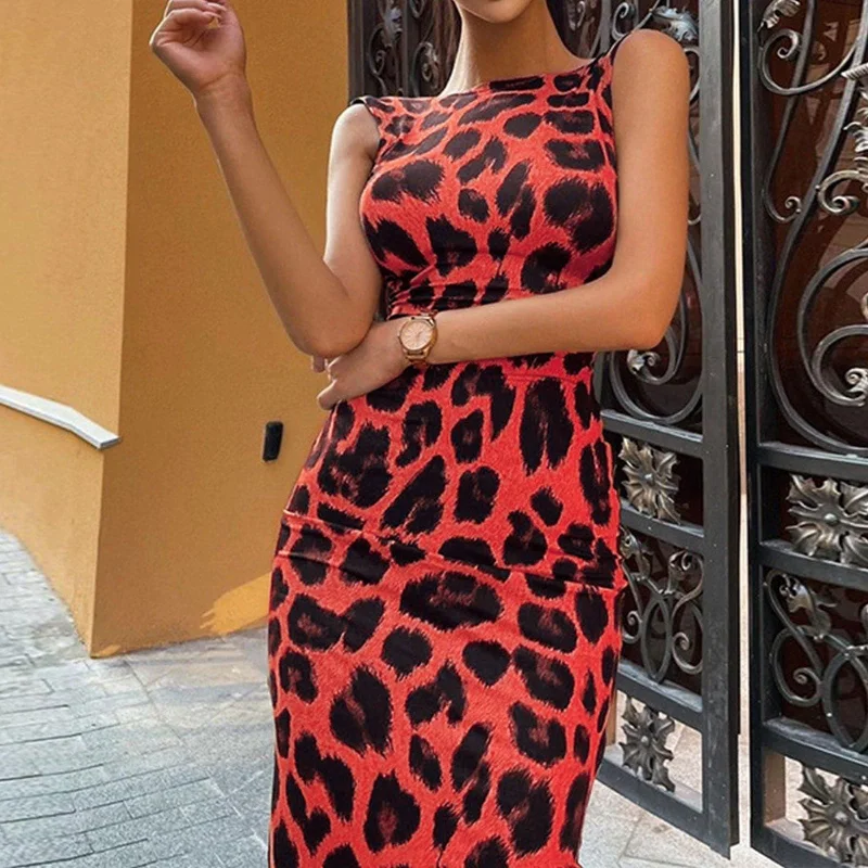 Women's Clothing And Garments Sets DressBetty - Women Sexy Leopard Print Dress