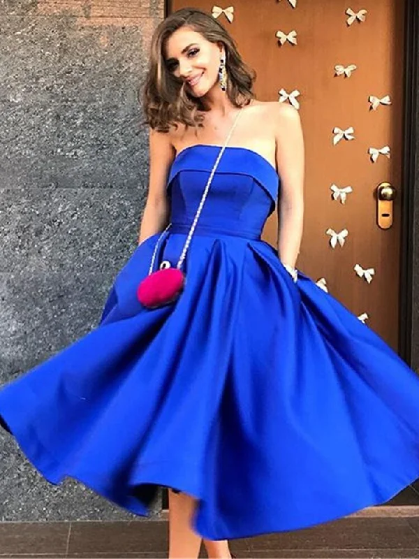 Women's Comfy Attire For Lounging FashionSierra - Royal Blue Satin Prom Dress