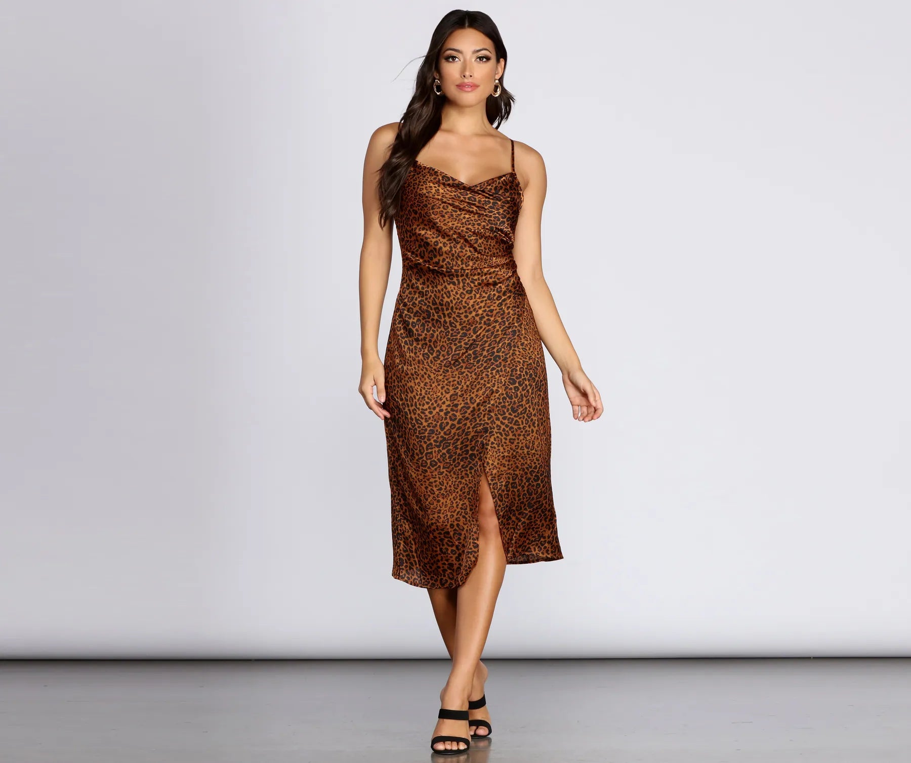 Vintage-Inspired Women's Apparel Fashionably Fierce Midi Dress