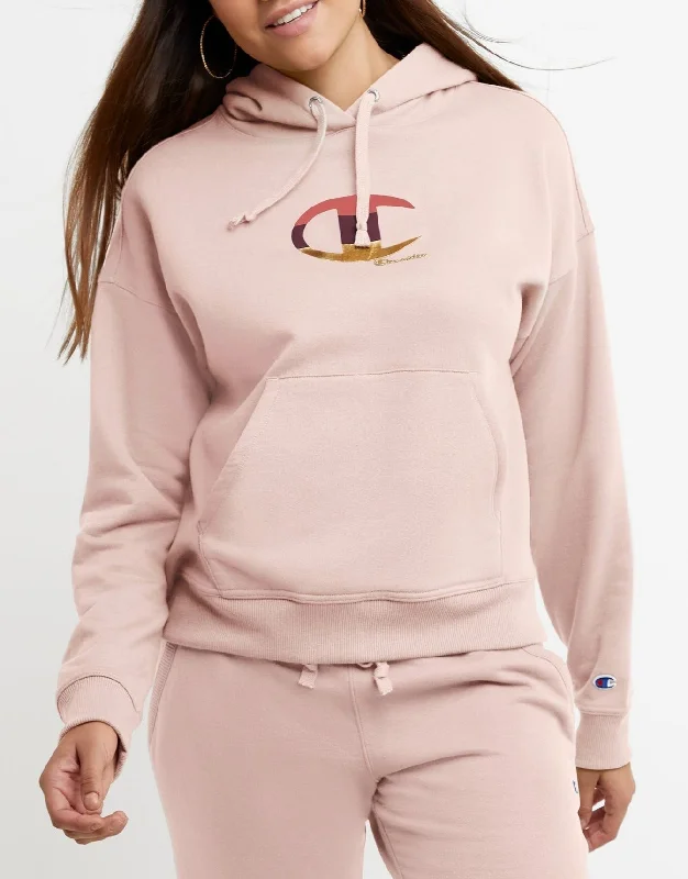 Women's Holiday Outfit Women's Foil Colorblock Logo Hoodie