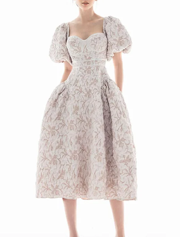 Women's Clothing Reception Little White Dresses Wedding Dresses A-Line Sweetheart Short Sleeve Tea Length Lace Bridal Gowns With Bow(s)