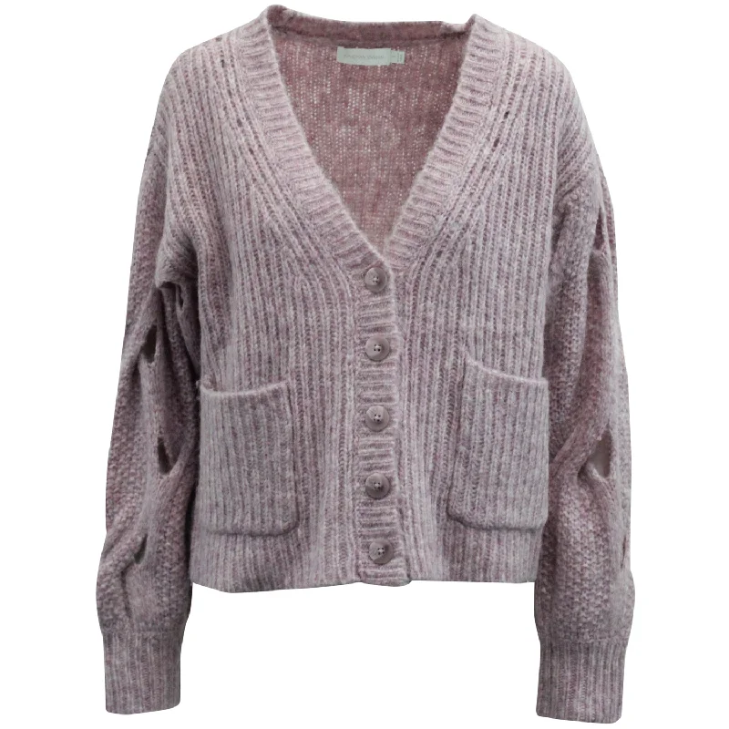 Women's Night-Out Outfit Jonathan Simkhai Reagan Cardigan in Pink Wool