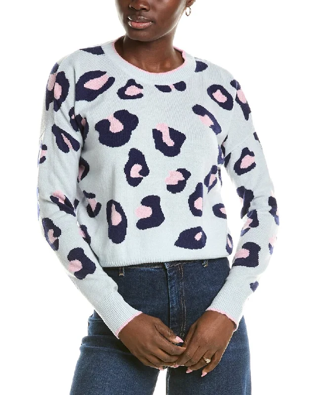 Women's Active Clothing Brodie Cashmere Wool & Cashmere-Blend Intarsia Leopard Jumper